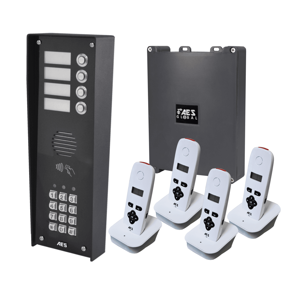 4 button hooded intercom 703-IMPK4 with 4 handsets