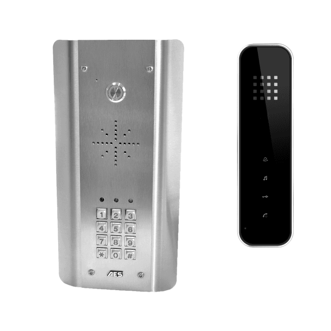 AES Slim Hardwired Audio Architectural Kit SLIM-HF-ASK (All Stainless) with Keypad - Handsfree