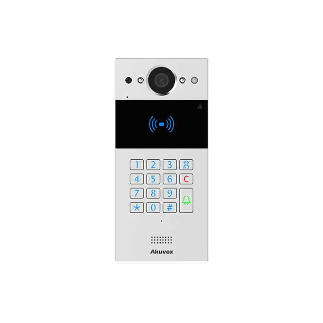 Akuvox R20KS - Compact IP Door Intercom Unit with Key Pad (Video & Card reader), Surface Mount, Silver