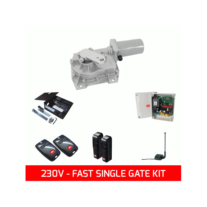 BFT ELI AC A35 | Fast Single Kit for Gates up to 3.5m | 230v Motor