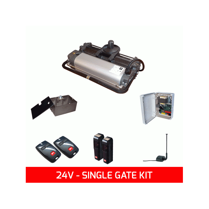 BFT SUB BT Single Kit | Gates up to 2.5m Wide, 800kg | 24V Hydraulic Operator