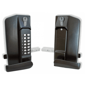 BL3400DKO Metal Gate Lock Lever Handle Keypad | Plain Handle Inside with Key Override