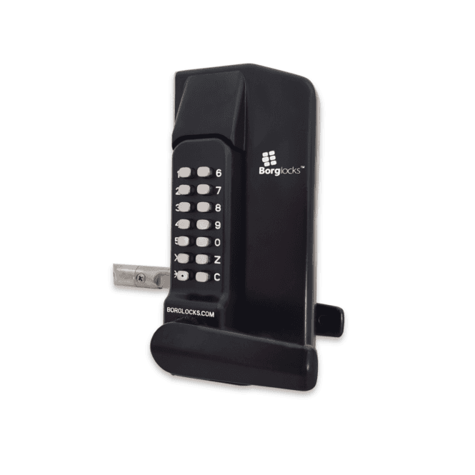 BORG LOCKS BL3430ECP | Mechanical Gate Lock with Back-to-Back Keypads & Free Turn Lever Handle | 65-80mm Latch | Black Finish