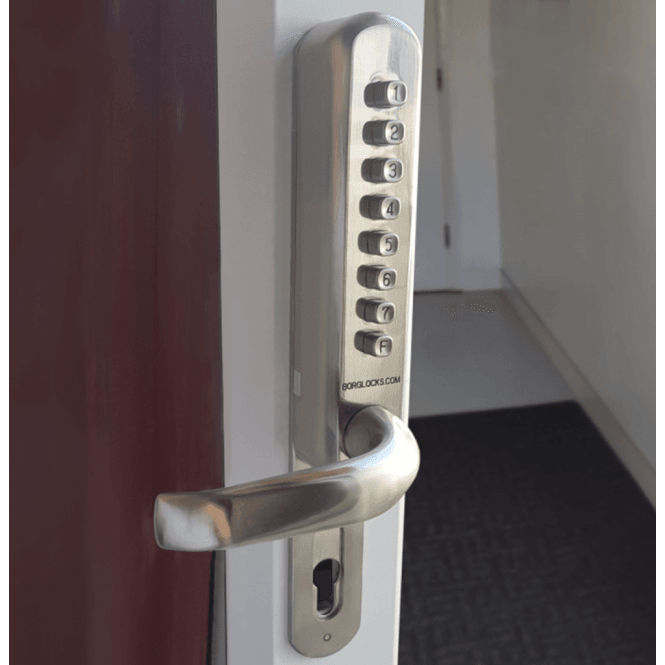 BORG LOCKS BL6100 | Narrow Stile Heavy Duty Keypad with Double Button Press & Escutcheon for Multipoint Locks