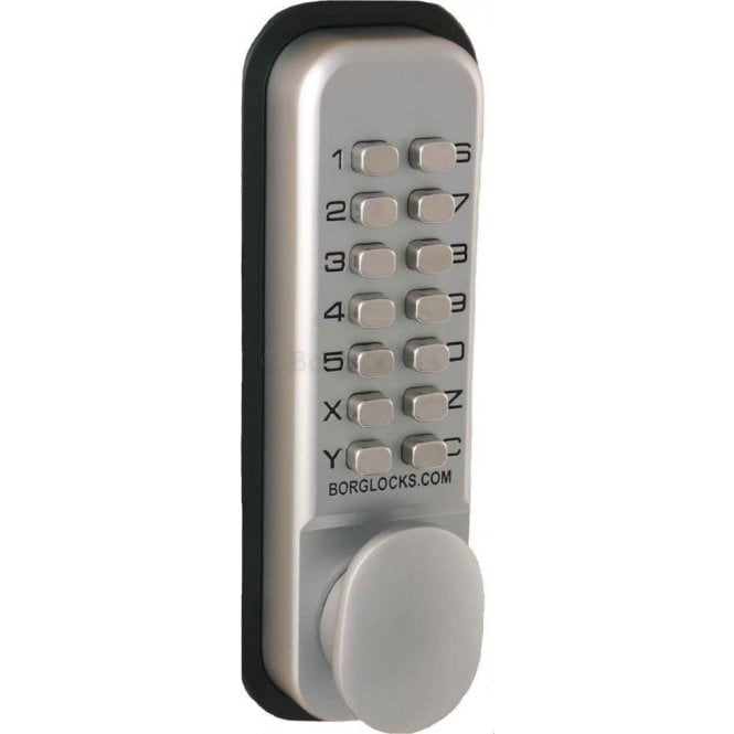 BORG LOCKS Borg BL2201ECP | Mechanical Gate Lock with Keypad & 60mm Latch | Satin Chrome Finish