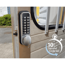Borg BL2202ECP | Mechanical Gate Lock with Keypad & 28mm Latch | Satin Chrome Finish