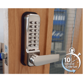 Borg BL2421ECP | Mechanical Gate Lock with Back-to-Back Keypads & 60mm Latch | Satin Chrome Finish