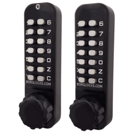 Borg BL2621 | Mechanical Gate Lock with Back-to-Back Keypads & 60mm Latch | Black Finish