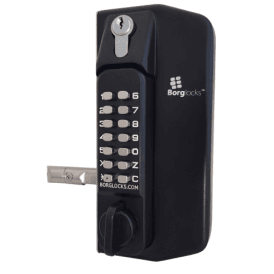 Borg BL3100DKOECP | Mechanical Gate Lock with Keypad & Inside Paddle Handle | 65-80mm Latch | Black Finish
