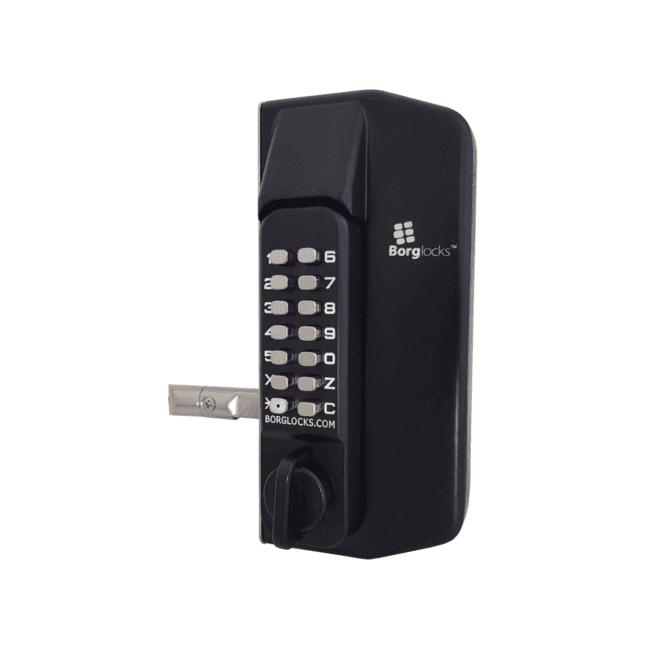 BORG LOCKS Borg BL3100ECP | Mechanical Gate Lock with Keypad & Inside Paddle Handle | 65-80mm Latch | Black Finish