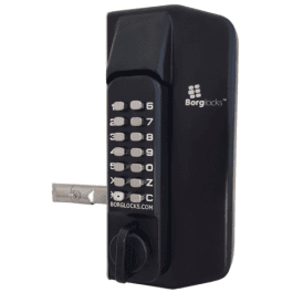 Borg BL3100ECP | Mechanical Gate Lock with Keypad & Inside Paddle Handle | 65-80mm Latch | Black Finish