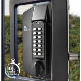 Borg BL3130ECP | Mechanical Gate Lock with Back-to-Back Keypads & Inside Paddle Handle | 65-80mm Latch | Black Finish