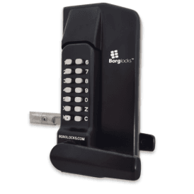 Borg BL3400ECP | Mechanical Gate Lock with Keypad & Free Turn Lever Handle | 65-80mm Latch | Black Finish
