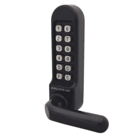 Borg BL5208 | Marine Grade Mechanical Gate Lock with Keypad & Round Bar Handle | Black Finish