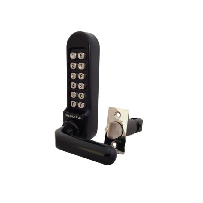 BORG LOCKS Borg BL5251ECP | Marine Grade Mechanical Gate Lock with Back-to-Back Keypads & 60mm Latch | Black Finish