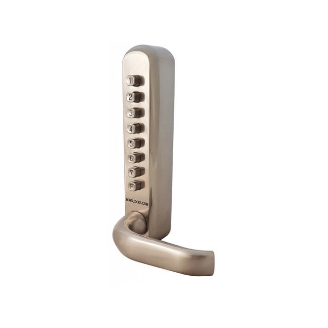 BORG LOCKS Borg BL6003 | Narrow Stile Mechanical Gate Lock with Keypad & 60x72mm Mortice Lock | Satin Chrome Finish