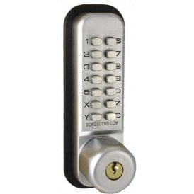 Knurled Knob BL2701 Keypad | Key Override | Inside Paddle Handle | Optional Holdback | 60mm Latch