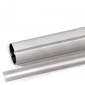 White painted elliptic aluminium tubular bar 4m G03752