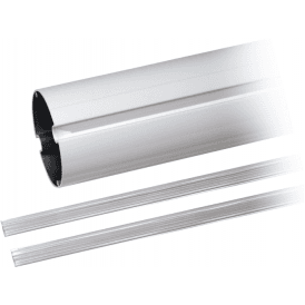 White painted tubular aluminium bar 2m G02000