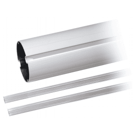 White painted tubular aluminium bar 4m G04000