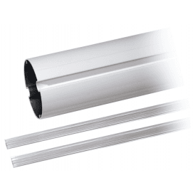 White painted tubular aluminium bar 6m G06000
