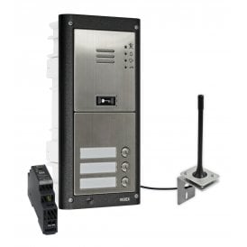 Videx GSM4K-3/M/4G | Three Station Flush 4G GSM Intercom without Keypad | Matt Finish