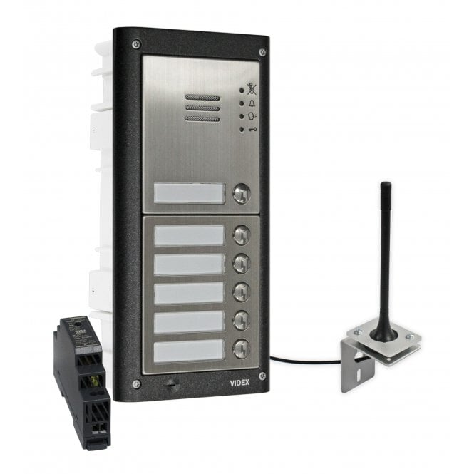 VIDEX GSM4K-6/M/4G | Six Station Flush 4G GSM Intercom without Keypad | Matt Finish