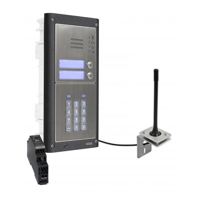 VIDEX GSM4KCR-2/M/4G | Two Station Flush 4G GSM Intercom with Backlit Keypad | Matt Finish