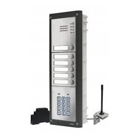 Videx GSM4KCR-6/M/4G | Six Station Flush 4G GSM Intercom with Backlit Keypad | Matt Finish